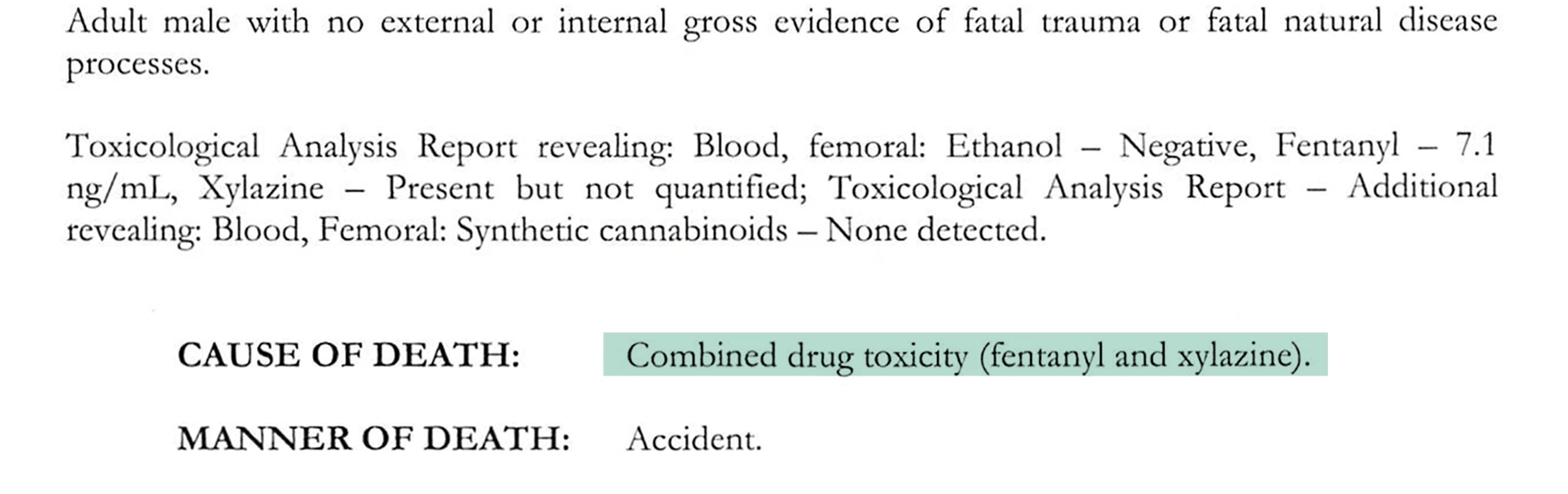 Autopsy report